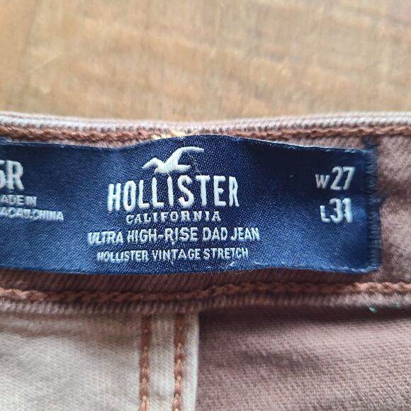 Hollister Womens Brown Color Block Dad Jeans Ultra High Rise 27x31 Size 5R - Picture 5 of 7